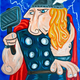 Illustration for article titled Picasso-Inspired Paintings Melt Familiar Superhero Faces